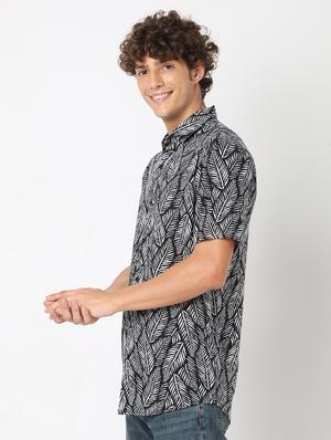 black printed casual shirt - 18429590 - Standard Image - 2