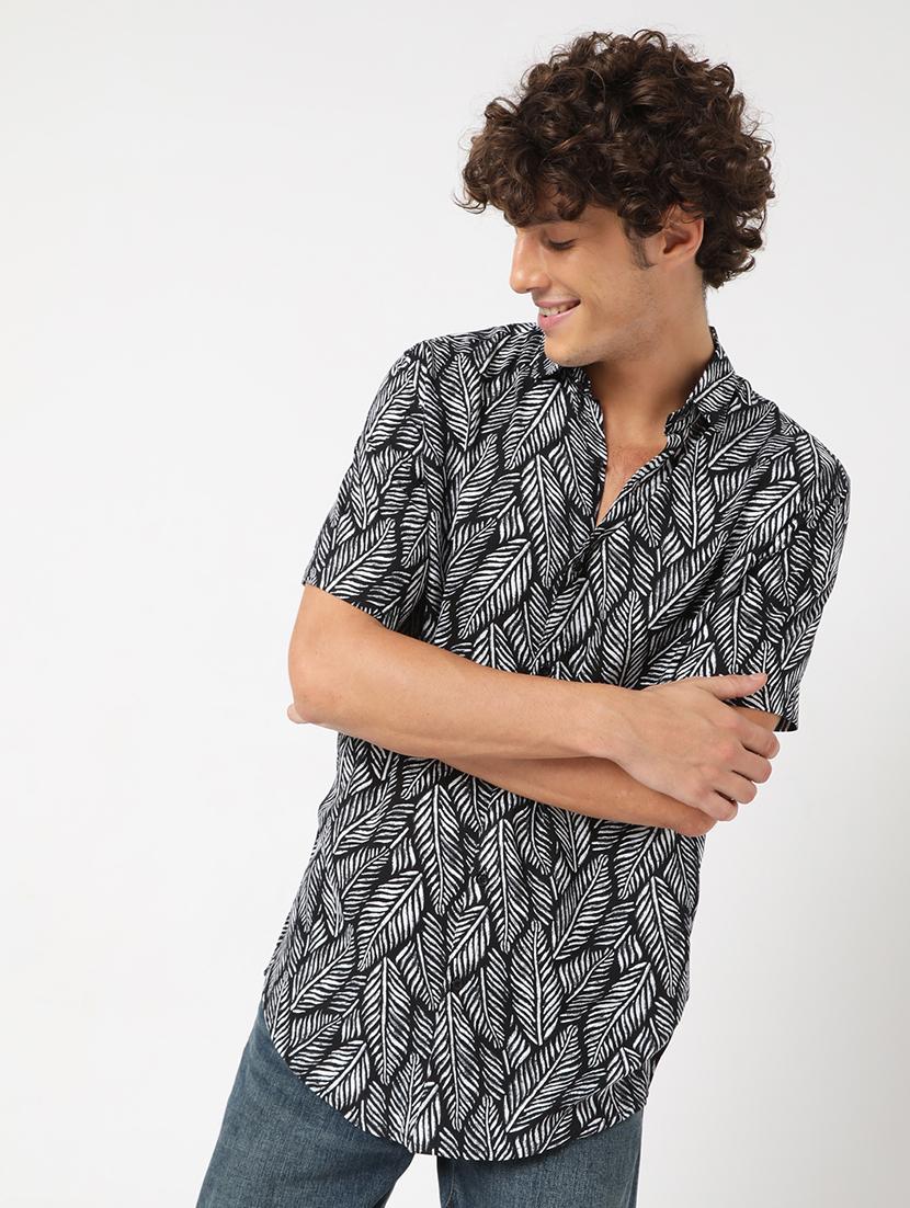 black printed casual shirt - 18429590 - Zoom Image - 3