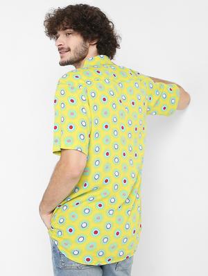 green printed casual shirt - 18429615 - Standard Image - 3