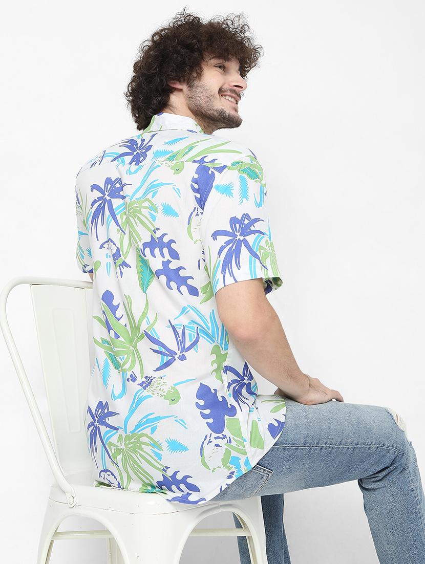 white printed casual shirt - 18429624 - Zoom Image - 4