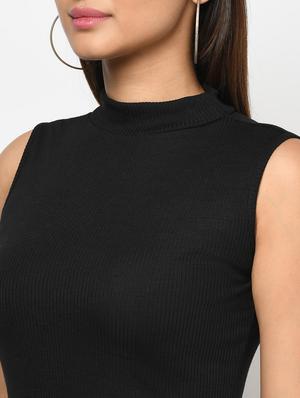 mock neck solid bodycon dress - 18430174 - Standard Image - 5