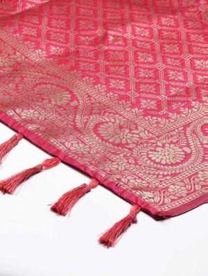 pink art silk banarasi dupatta - 18430473 - Standard Image - 3