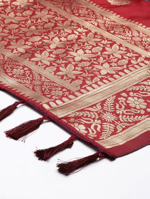 red art silk banarasi dupatta - 18430477 - Standard Image - 3