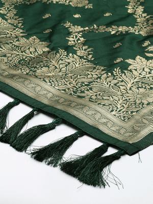 green art silk banarasi dupatta - 18430490 - Standard Image - 3