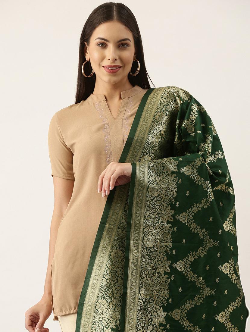 green art silk banarasi dupatta - 18430490 - Zoom Image - 2