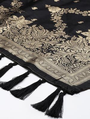 black art silk banarasi dupatta - 18430492 - Standard Image - 3