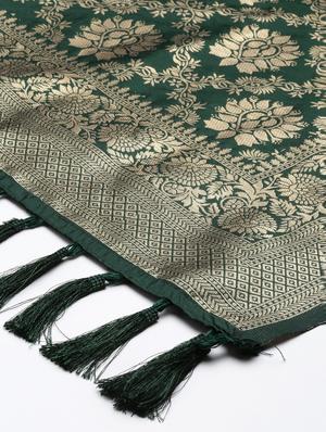 green art silk banarasi dupatta - 18430509 - Standard Image - 3
