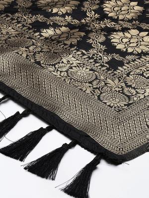 black art silk banarasi dupatta - 18430511 - Standard Image - 3