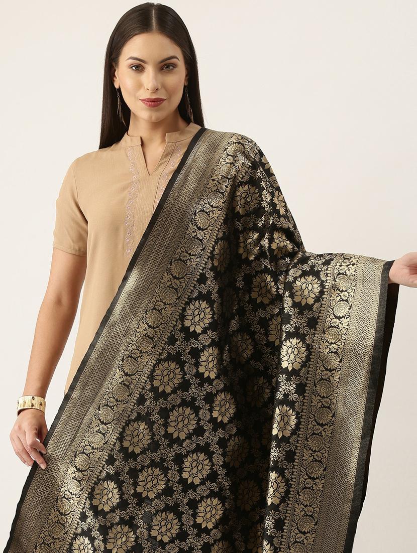 black art silk banarasi dupatta - 18430511 - Zoom Image - 2