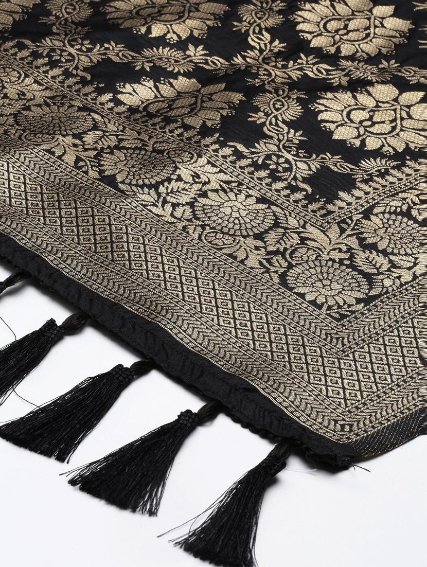 black art silk banarasi dupatta - 18430511 - Zoom Image - 3