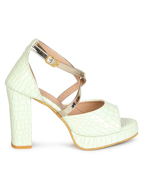 women white ankle strap printed sandal - 18430894 - Standard Image - 1
