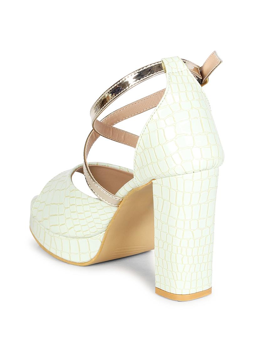 women white ankle strap printed sandal - 18430894 - Zoom Image - 2