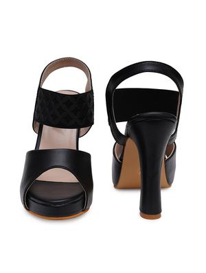 women black back strap sandal - 18430895 - Standard Image - 3