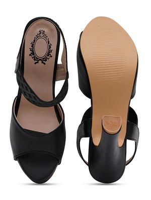 women black back strap sandal - 18430895 - Standard Image - 4