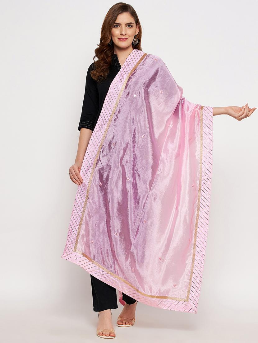 green silk blend printed dupatta - 18431149 - Zoom Image - 1