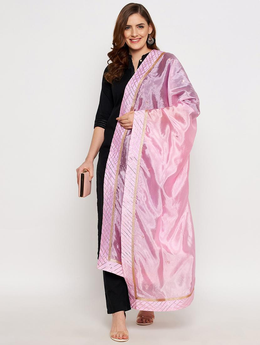 green silk blend printed dupatta - 18431149 - Zoom Image - 2