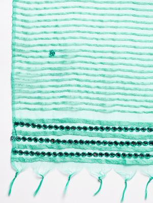 green silk blend embroidered dupatta - 18431164 - Standard Image - 5