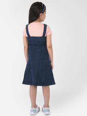navy blue striped dungarees frock - 18431538 - Standard Image - 3