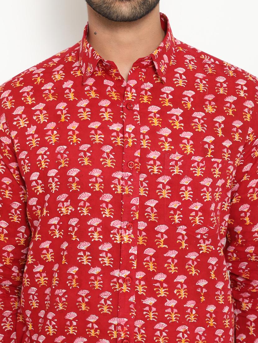 red printed casual shirt - 18431675 - Zoom Image - 5