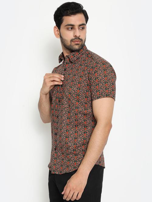 green printed casual shirt - 18431714 - Very Small Image - 1