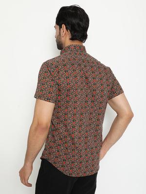 green printed casual shirt - 18431714 - Standard Image - 2