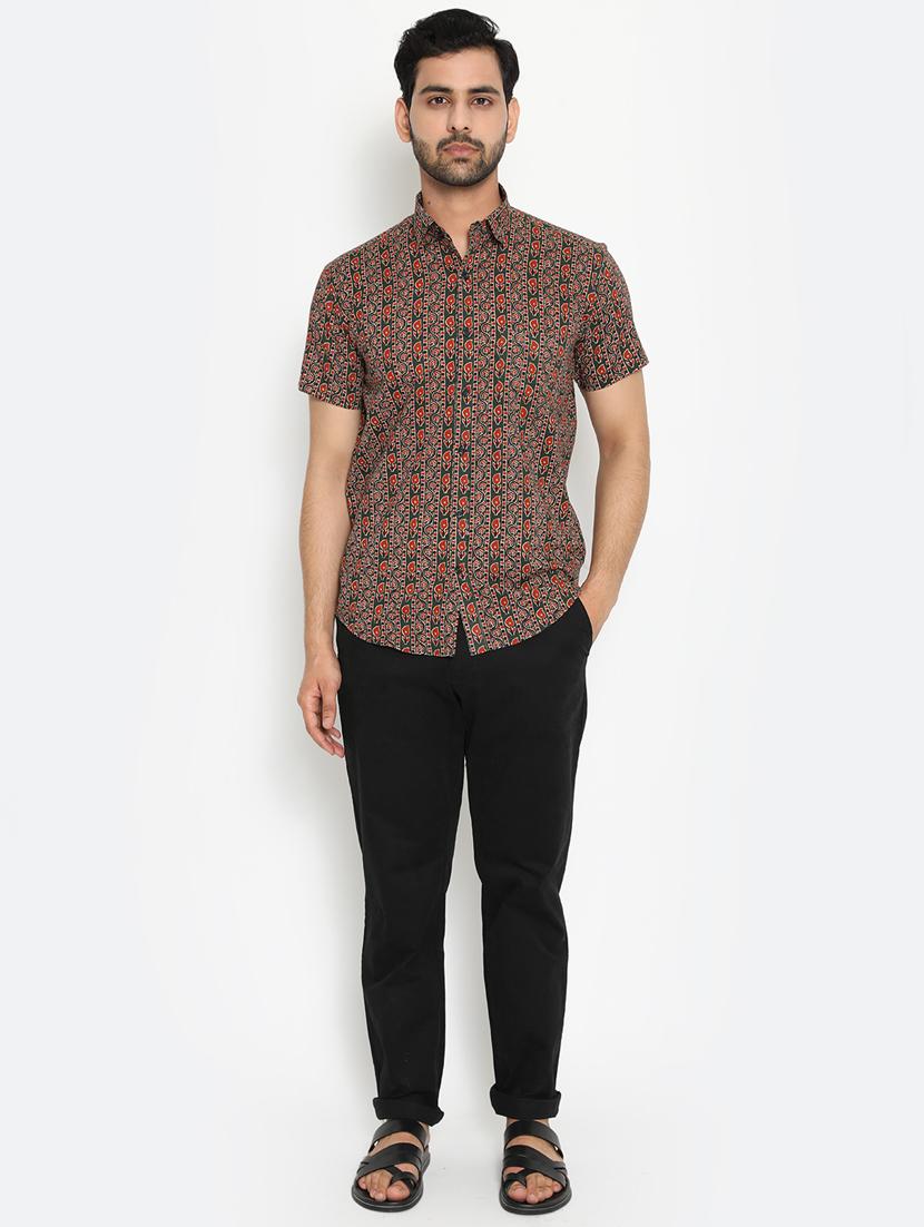 green printed casual shirt - 18431714 - Zoom Image - 3