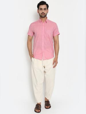 pink striped casual shirt - 18431719 - Standard Image - 3