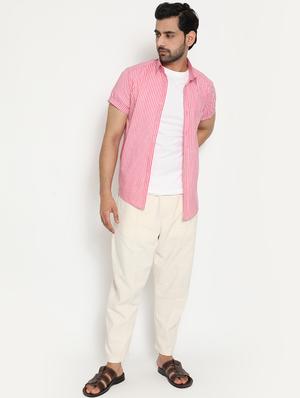 pink striped casual shirt - 18431719 - Standard Image - 4