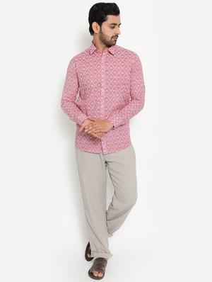 pink printed casual shirt - 18431720 - Standard Image - 3