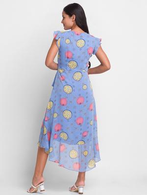 tie front quirky printed wrap dress - 18431990 - Standard Image - 3