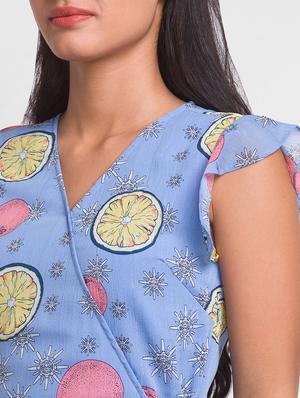 tie front quirky printed wrap dress - 18431990 - Standard Image - 5