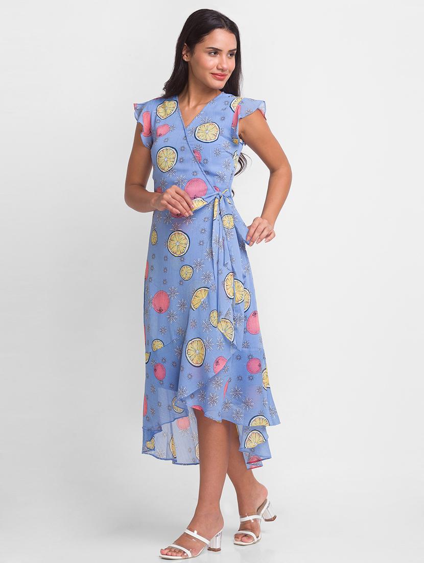 tie front quirky printed wrap dress - 18431990 - Zoom Image - 2