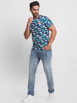 blue camouflage t-shirt - 18432021 - Standard Image - 4