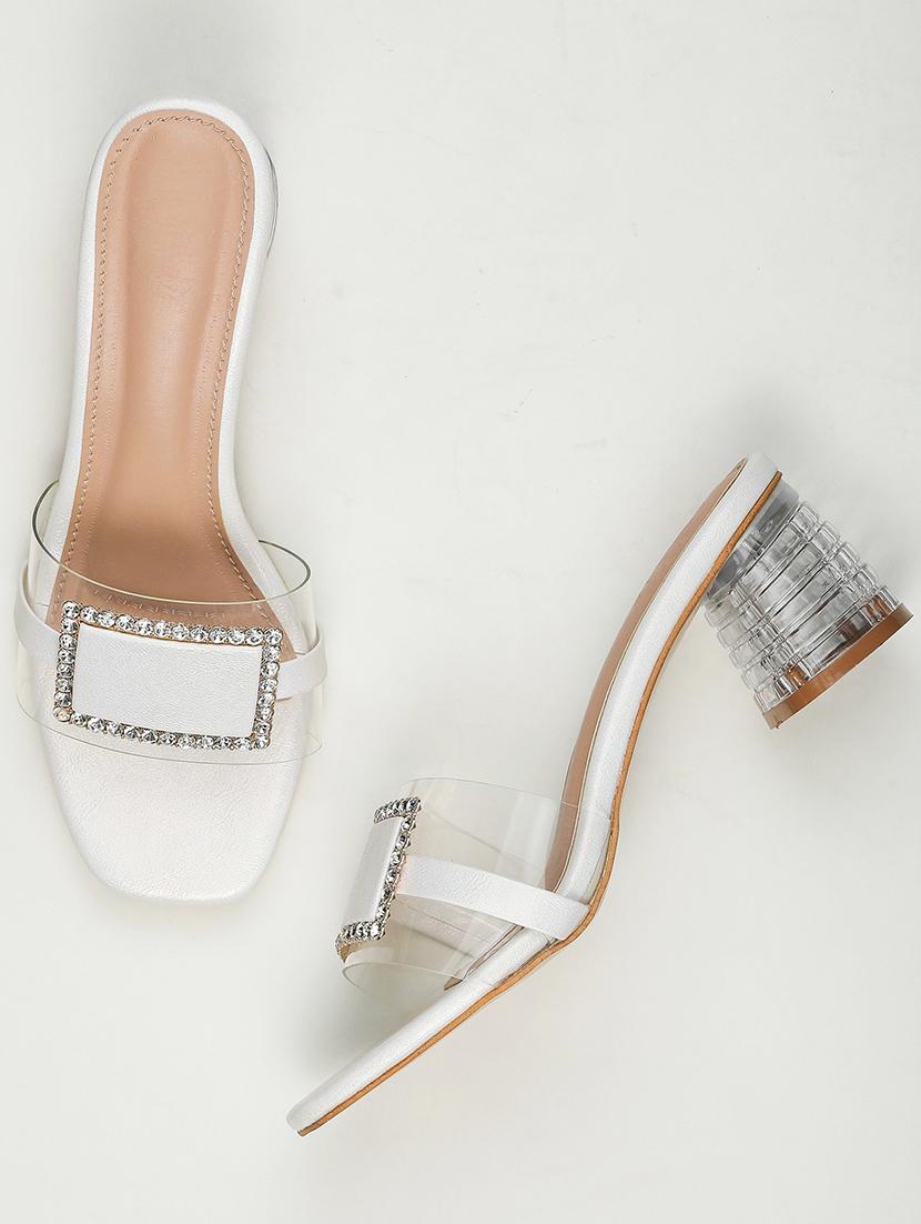 white patent leather slip on sandals - 18432205 - Zoom Image - 2