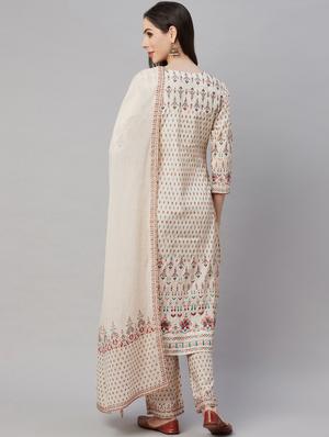 beige printed suit set - 18433621 - Standard Image - 3