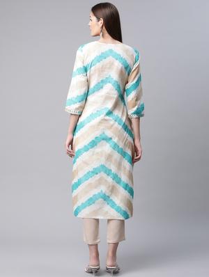 chevron kurta pant set - 18433639 - Standard Image - 3