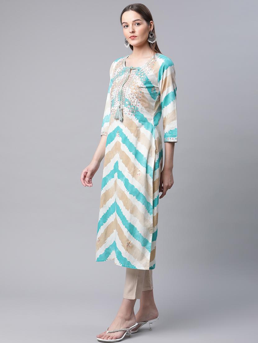 chevron kurta pant set - 18433639 - Zoom Image - 2