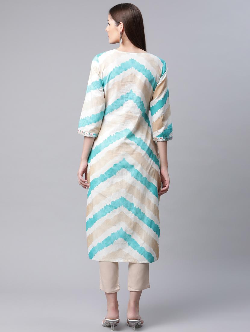 chevron kurta pant set - 18433639 - Zoom Image - 3