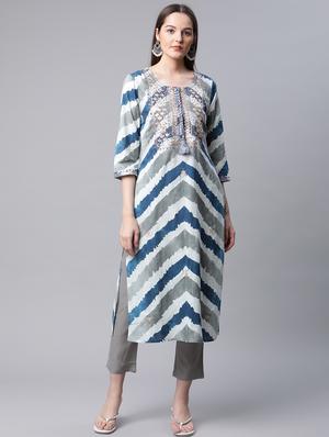 printed kurta pant set - 18433641 - Standard Image - 2