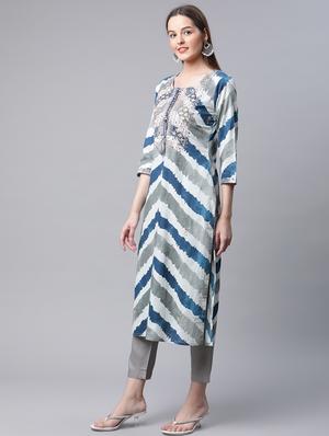 printed kurta pant set - 18433641 - Standard Image - 3