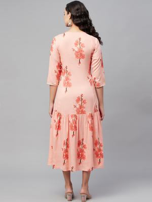 floral printed tiered ethnic dress - 18433815 - Standard Image - 4