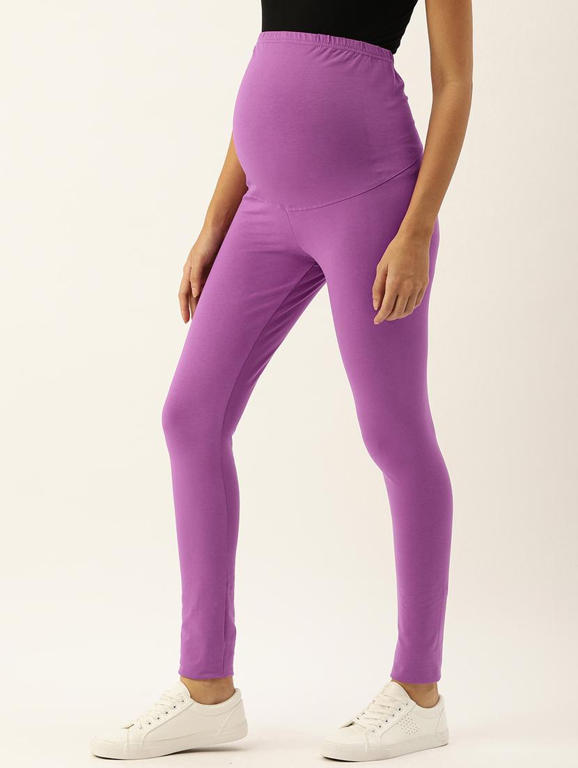 high rise solid maternity wear leggings - 18434327 - Zoom Image - 2