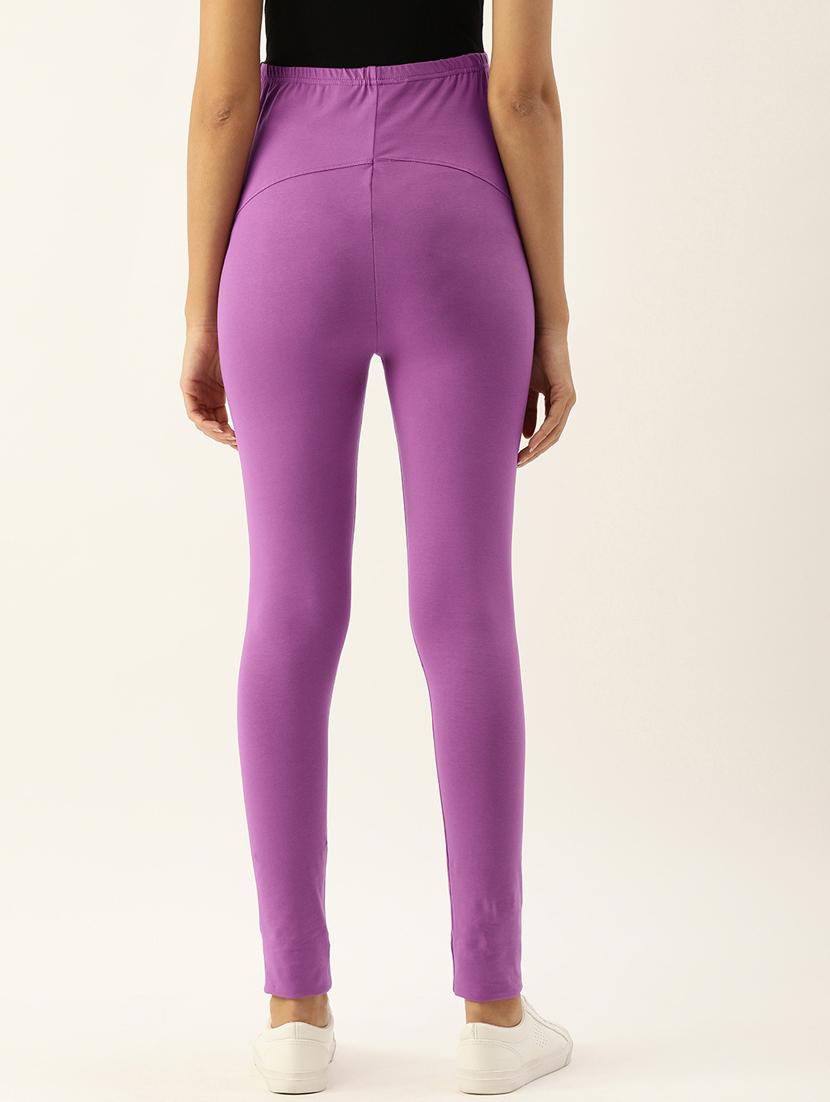 high rise solid maternity wear leggings - 18434327 - Zoom Image - 3