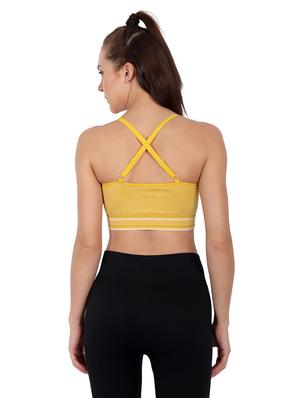 yellow lightly padded sports bra - 18434409 - Standard Image - 3