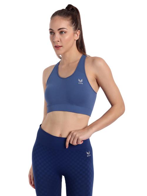 navy blue lightly padded sports bra - 18434416 - Standard Image - 1