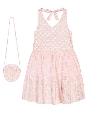 girls pink printed frock - 18434428 - Standard Image - 2