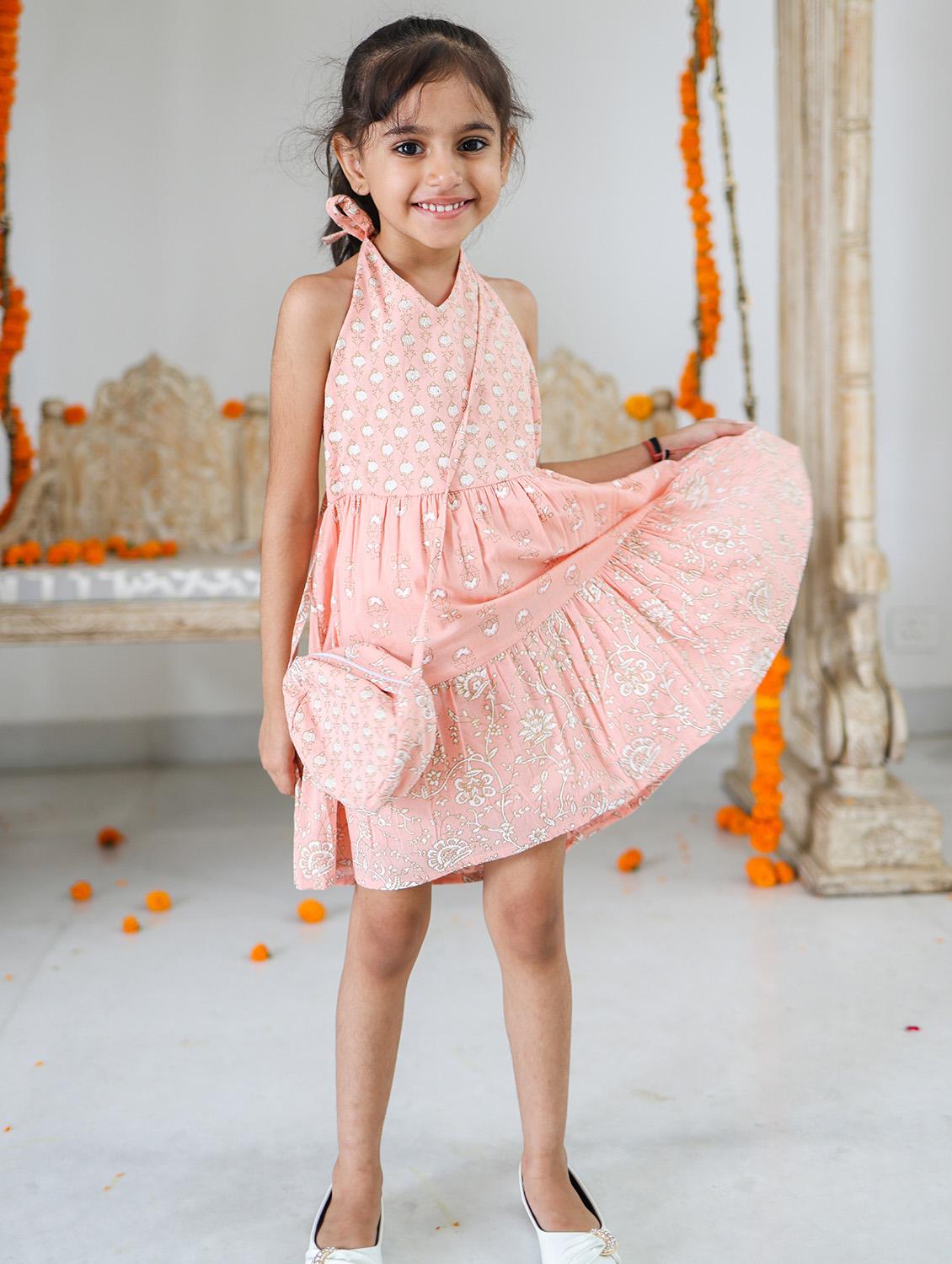 girls pink printed frock - 18434428 - Zoom Image - 1