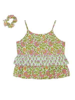 girls green printed full length sets - 18434552 - Standard Image - 2