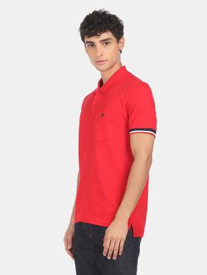 red solid polo t-shirt - 18434827 - Standard Image - 3