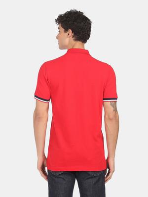 red solid polo t-shirt - 18434827 - Standard Image - 4